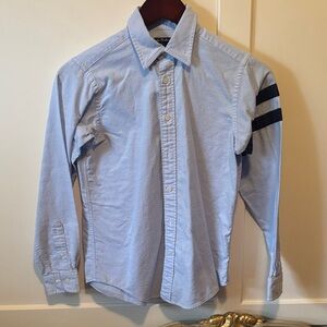 Brooks Brothers Light Blue Shirt with Navy Stripes on one sleeve. Size M